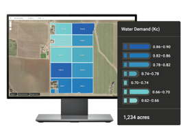 Water Demand Map on desktop with menu